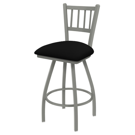 Holland Bar Stool Co 36" Swivel X-Tall Bar Stool, Nickel Finish, Blk Vinyl Seat X810